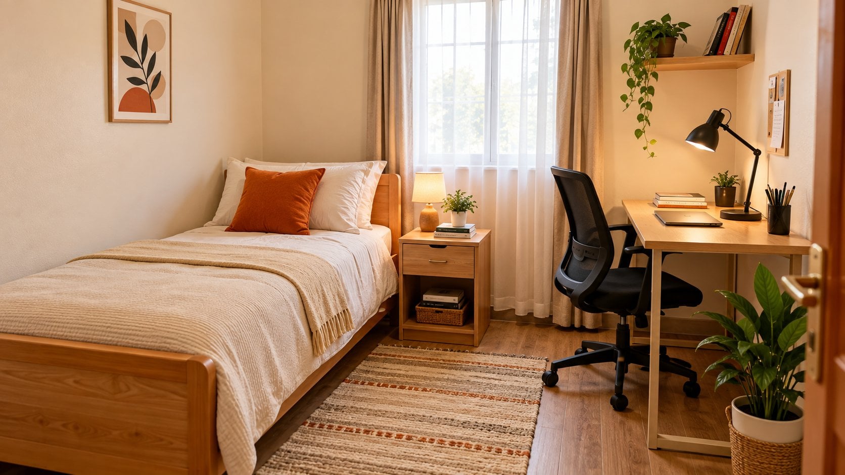 An ensuite room at Zuri Ladies' Student Suites hostel, Kangema, Murang'a